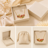 Kalung Liontin Enamel Motif Alam Tanaman Hewan Warna Emas untuk Wanita, Perhiasan Cantik dan Lucu, Hadiah untuk Pecinta Taman dan Hutan