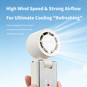 Mini ventilateur pliable 1200mAh 6W - Ventilateur de table pliable à refroidissement par air, ventilateur personnel portable rechargeable - Product Image 2