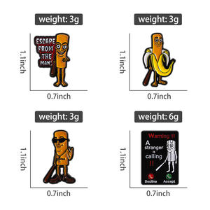 Tung Sahur esmalte Pin advertencia un extraño está llamando rechazar o aceptar broche solapa insignia personaje de madera joyería Pin - Product Image 6