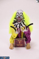 AROMA Clown de table animé avec son, yeux clignotants et mouvements effrayants, décoration d'Halloween pour fêtes et maisons hantées