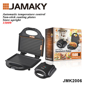 Máquina para Hacer Sándwiches JAMAKY de 21.5 cm con Placa Antiadherente, Control Automático de Temperatura, Máquina Eléctrica para Desayunos JMK2006 - Product Image 1
