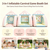 Jeux de Carnaval Gonflables Personnalisés pour Enfants avec Jeu de Lancer d'Anneaux, Cible de Fléchettes et Stand de Jeu Gonflable pour Fêtes, Idéal pour Location d'Anniversaires