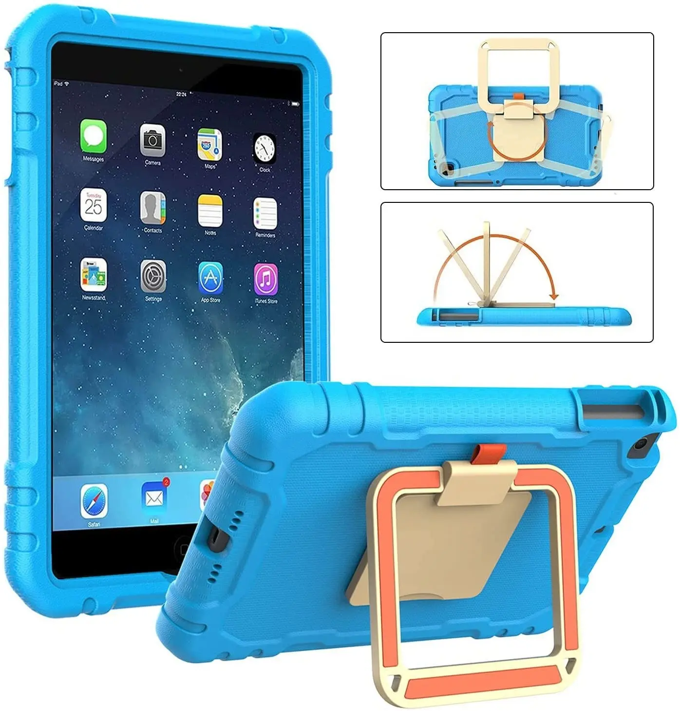 Wholesale Price Shockproof Anti-dust EVA Foam Tablet Case Cover for iPad Mini 1 2 3 4 5th Gen 7.9" with Folding Handle Stand