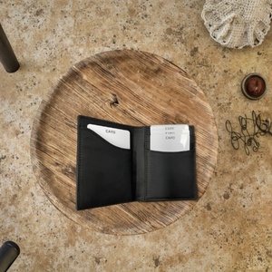 For Vintage Bi-fold Thin Minimalist <b>Rfid</b> <b>Blocking</b> Unisex Full Grain Genuine Leather Metal Holder Short Slim <b>Wallet</b> Portable - Product Image 2