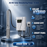 Pompe solaire immergée pour puits profond de 6 pouces, 20HP 15KW, ultra haute pression 270m, hybride AC/DC