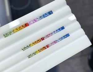 Anster taglio principessa 4x6MM arcobaleno color zaffiro pietre preziose sciolte per la creazione di gioielli collane e bracciali all'ingrosso - Product Image 1