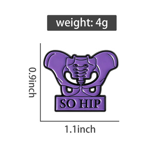 ゴシック医療用ヒップボーンエナメルピン解剖用スケルトンブローチ医師用ナースバッグラペルバッジジュエリーギフト卸売 - Product Image 6