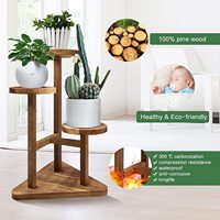 Support à plantes à 3 niveaux, grand support à plantes en bois pour plantes d'intérieur, étagère de présentation de plantes de jardin d'extérieur, support pour pot de fleurs