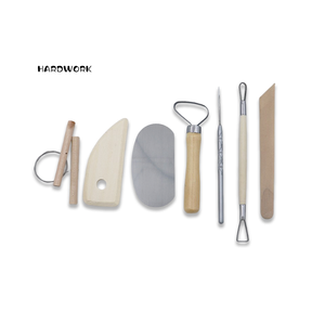 <span class=keywords><strong>Kit</strong></span> d'outils <span class=keywords><strong>de</strong></span> sculpture et <span class=keywords><strong>de</strong></span> <span class=keywords><strong>poterie</strong></span> HARDWORK avec manche en bois, composants métalliques, outils essentiels pour la céramique - Product Image 1