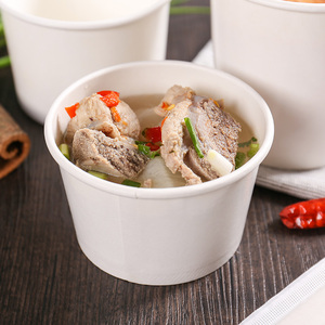Tùy chỉnh dùng một lần Trắng Kraft mì salad Bát súp xô lò vi sóng bát với nắp sinh thái thân thiện bao bì thực phẩm - Product Image 3