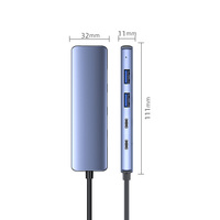 Station d'accueil USB-C 5 en 1, hub multiport, 4K 60Hz, Ethernet Gigabit RJ45, alimentation PD 100W, port USB3.0 pour ordinateur portable PC