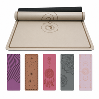 Tapis de yoga en PU antidérapant avec alignement laser, base en caoutchouc naturel biodégradable, personnalisable, fourni par l'usine