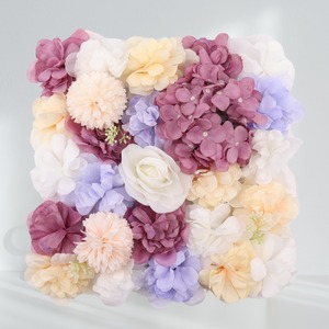 Muro de Flores Artificiales para Decoración de Bodas, Cuadrado de 35 cm, Rosas y Hortensias de Plástico y Seda, Reutilizables, Accesorios para Fotografía en Exteriores - Product Image 4