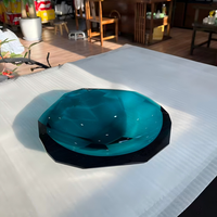 Moderne luxe K9 kristallen opbergbak centerpiece schaal met geometrisch design, meerdere kleuren optioneel