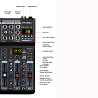 STABCL ST-4M Amplificateur de puissance 4 canaux, console de mixage audio professionnelle pour performances familiales privées et KTV
