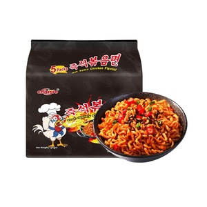 บะหมี่กึ่งสำเร็จรูปรสไก่เผ็ด<span class=keywords><strong>ร้อน</strong></span> 140 กรัม แบบซอง สไตล์เกาหลี ราเมนหลากรส ฮาลาล BRC บะหมี่รสเผ็ด<span class=keywords><strong>ร้อน</strong></span> รับผลิตแบบ OEM ขายส่ง - Product Image 1