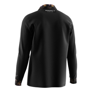 Camiseta de rendimiento sublimada de fábrica para hombre, polo de manga larga con cremallera, camisa asimétrica blanca para mujer con cuello alto - Product Image 4