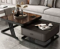 Table basse moderne de style crème, design simple inspiré, idéale pour les petits salons domestiques et les espaces Internet