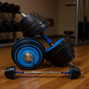 Ensemble d'haltères réglables 88 lbs, barre de musculation en métal pour hommes et femmes, entraînement de fitness et de force - Product Image 2