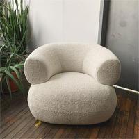Chaise nordique tissu Fauteuil salon canapé monoplace Accent chaises longues Boucle velours Sherpa fauteuil