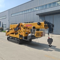 Grue araignée de 8 tonnes à flèche télescopique, démarrage diesel et électrique, pour l'installation de murs-rideaux en verre, tension personnalisée, CE ISO