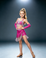 Tenue de concours de danse latine pour filles Anna Shi avec strass et franges, haut à bretelles spaghetti et jupe à franges pour spectacle sur scène