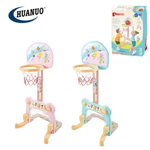 Giocattolo portatile di attività di moda 2 in 1 Sport al coperto gioco di calcio e basket regolabile altezza canestro Stand per bambini