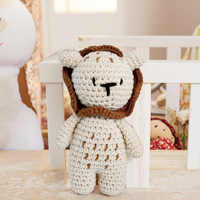 Crochet personnalisé Lion jouet fil doux Mini hochet PP coton couette maille bébé éducation Animal en peluche cadeau ODM coton tissu