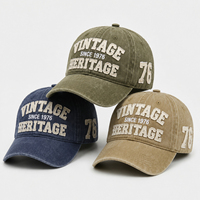 Gorra de Béisbol Casual Unisex, Estilo Vintage, de Algodón Lavado, con Parches Bordados, Eslogan Herencia, Personalizable