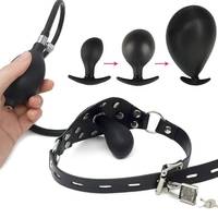 Bâillon buccal gonflable en silicone liquide, balle à bouche ouverte, jouet sexuel pour adultes, accessoire de bondage et de flirt passionné