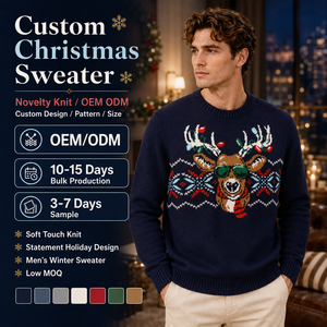 Custom Fully Knitted Winter <strong>Cheap</strong> <strong>Christmas</strong> <strong>Jumper</strong> Jacquard Funny Xmas Pullover Recyclable Acrylic Front Geometric Pattern - Product Image 1