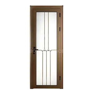Aluminum alloy bathroom doors designs for houses interior modern style toilet door glass sliding shower doors with fiber