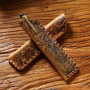 文房具 クリエイティブ レトロ ペンケース ペン保護カバー ヴィンテージ 筆箱 繊細な花柄彫刻 ペンシルケーススリーブ - Product Image 5