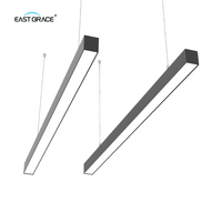 Système de latte LED linéaire moderne 72W 60W 48W 36W 18W noir/blanc/gris pour espaces minimalistes à la maison et au bureau