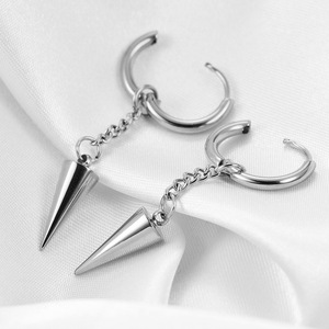 Pendientes Colgantes de 14 mm con Punta Cónica Geométrica de Acero Inoxidable Dorado, Joyería de Moda para Mujer - Product Image 5