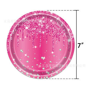 Ensemble <span class=keywords><strong>de</strong></span> vaisselle <span class=keywords><strong>de</strong></span> fête en diamant doré, assiettes en papier jetables, gobelets, serviettes pour fête d'anniversaire d'enfants - Product Image 4