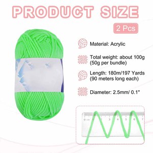 Hilo de Algodón Teñido de 5 Hebras de Grosor Medio, Material para Tejer a Crochet, Hilo Mezclado Hecho a Mano para Bufandas, Muñecas, Zapatos y Otros - Product Image 2