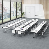 Mobilier de bureau Tables de conférence pliantes pour la formation en classe Salle de réunion Étude multifonctionnelle avec roulettes Table pliable