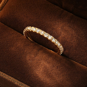 Gioielli Raffinati, Anello Eternity con Moissanite Rotonda da 2mm 0,03ct, Colore <span class=keywords><strong>D</strong></span>, Purezza VVS1, Certificato GRA - Product Image 4