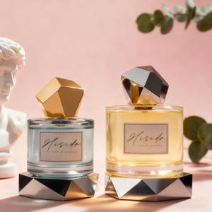 ขวดน้ำหอมแก้วสีทองทรงกลมใสหรูหราขนาด30มล. 50มล. 100มล. ขวดน้ำหอมสเปรย์เปล่าพร้อมกล่องบรรจุภัณฑ์ดีไซน์แบบกำหนดเอง - Product Image 4