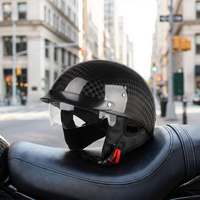 Casque de moto en fibre de carbone de haute qualité, respirant, léger, demi-casque pour les trajets quotidiens et les balades sur route