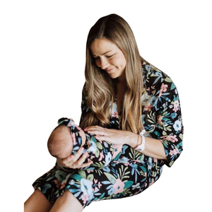 OEM donna neonato abito premaman e swaddle photoshoot set abiti in seta di latte spazzolato cardigan da notte per donna - Product Image 6