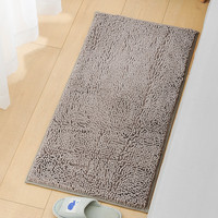 Décor à la maison Rectangle couleur unie antidérapant Shaggy Chenille fait à la machine tapis de bain à poils hauts Absorption d'eau