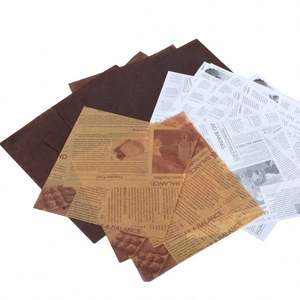 Papier Barbecue Anti-Graisse Personnalisé Direct Usine, Lettres Anglaises, Journal pour Emballage Alimentaire - Product Image 1