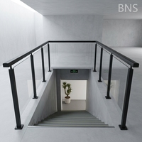 Poteau de balustrade en verre moderne en acier inoxydable 316 304 à fixation au sol pour système de balustrade en verre sans cadre Villa & Centre Commercial BNS