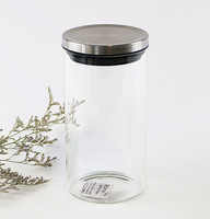 Ensembles de bidons de collations alimentaires de haute qualité ensembles de pots de stockage sous vide de cuisine couvercle en métal bocaux de stockage en verre transparent à large bouche