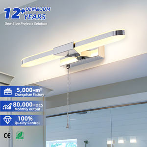 Lámpara LED de Baño en Forma de Media Luna, Moderna, de Acero Inoxidable, para Espejo, Aplique de Pared para Interiores - Product Image 1