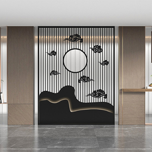 Fabricant personnalise les nouveaux écrans de séparation en acier inoxydable de style chinois, cloisons d'entrée d'hôtel, écrans métalliques - Product Image 3