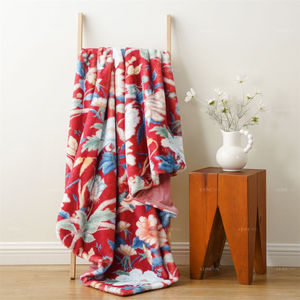 Manta de Piel Sintética Suave y Esponjosa con Estampado Digital, Ligera, para Todas las Estaciones, Decorativa, con Diseño Floral, para Sala de Estar y Dormitorio - Product Image 3