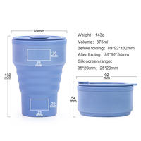 Mug de voyage pliable en silicone sans BPA pour l'extérieur, tasse à café portable pour les voyages, cadeau d'affaires, design minimaliste